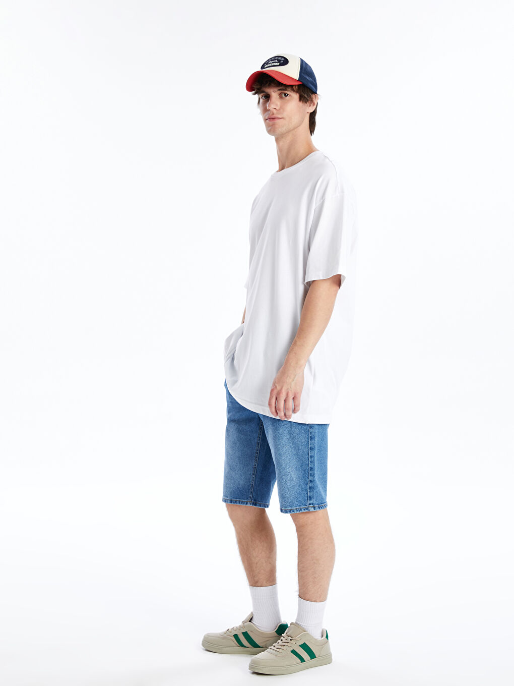 ерлерге арналған деним карго шорты-1