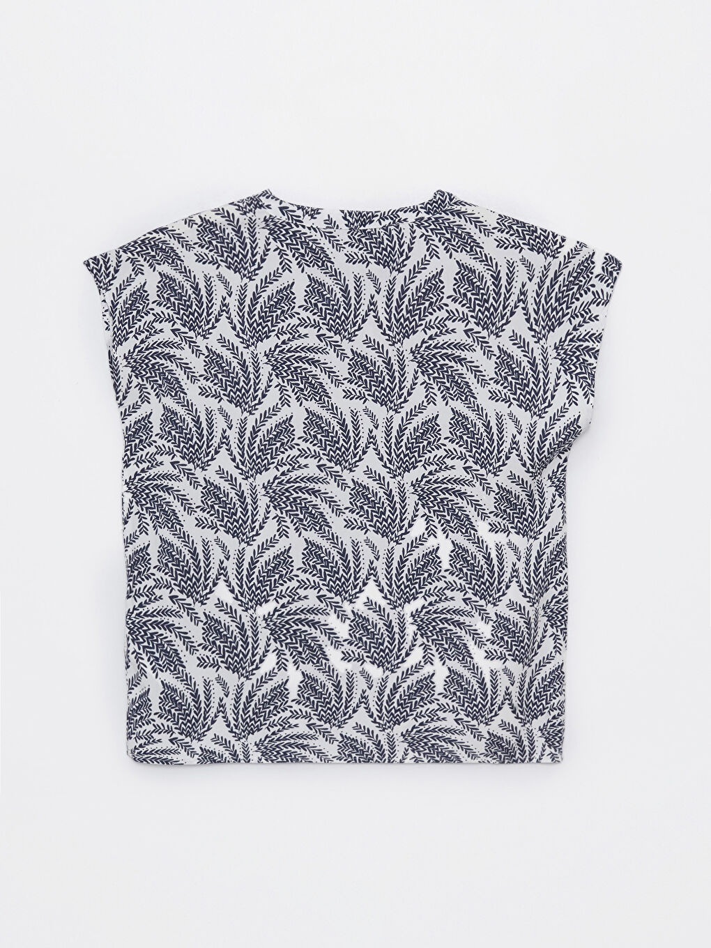 Tie Neck Patterned Short Sleeve Women's Blouse -S4GA87Z8-LSH