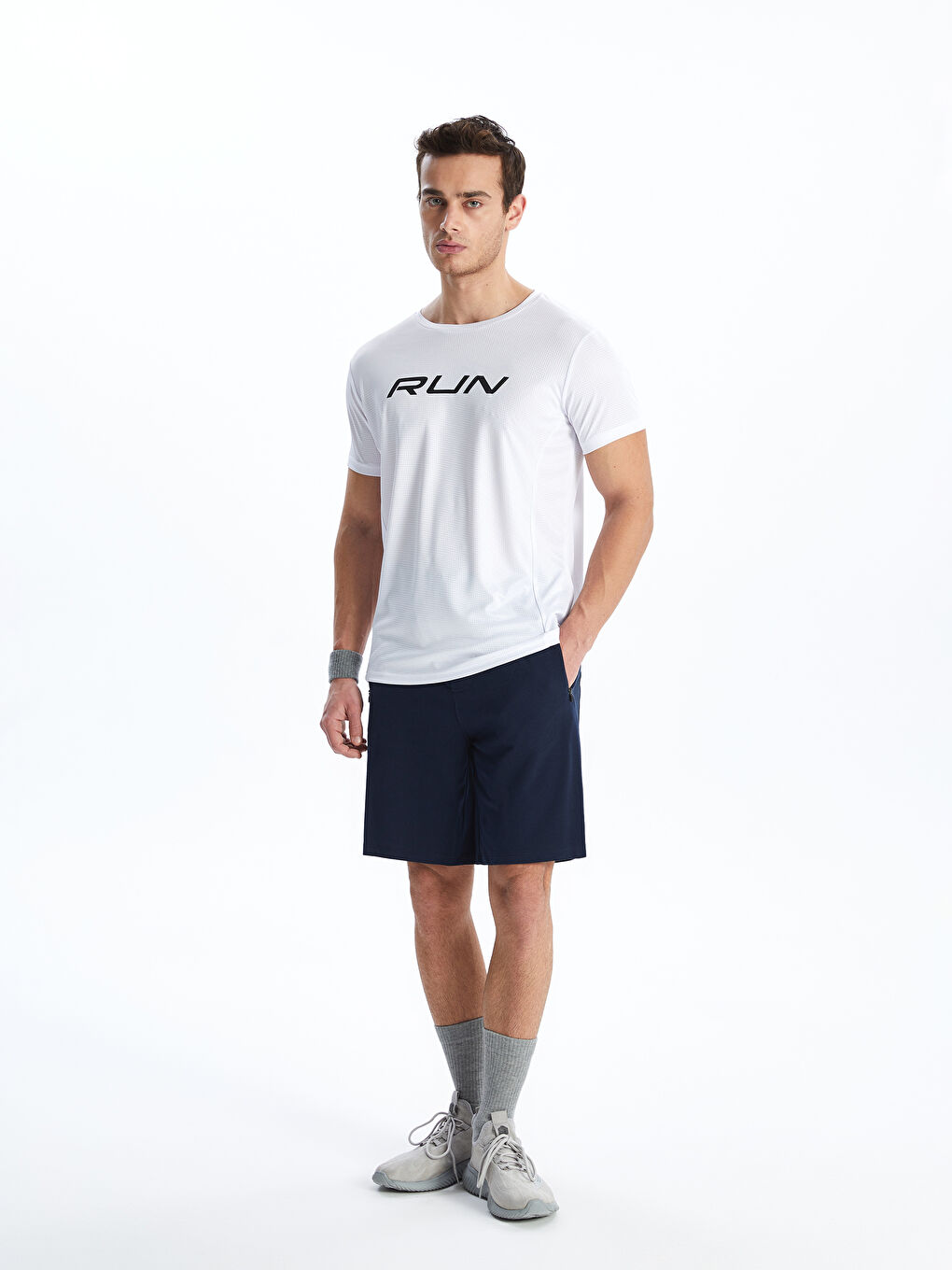 Crew Neck Short Sleeve Men's Sports T-Shirt-1