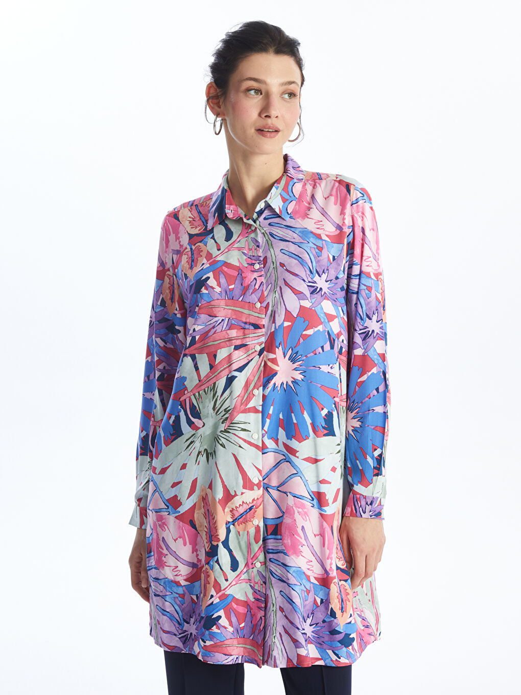 LC Waikiki Patterned Women's Shirt Tunic -S4GA96Z8-F9C