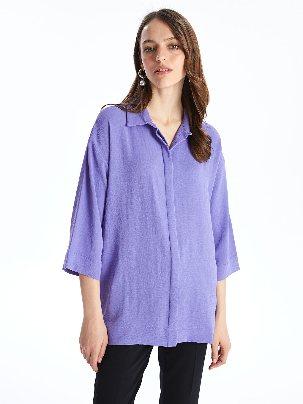 LC Waikiki Plain Oversize Women's Shirt -S4GB04Z8-UKQ