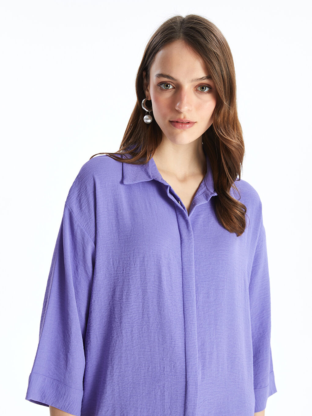 LC Waikiki Plain Oversize Women's Shirt -S4GB04Z8-UKQ