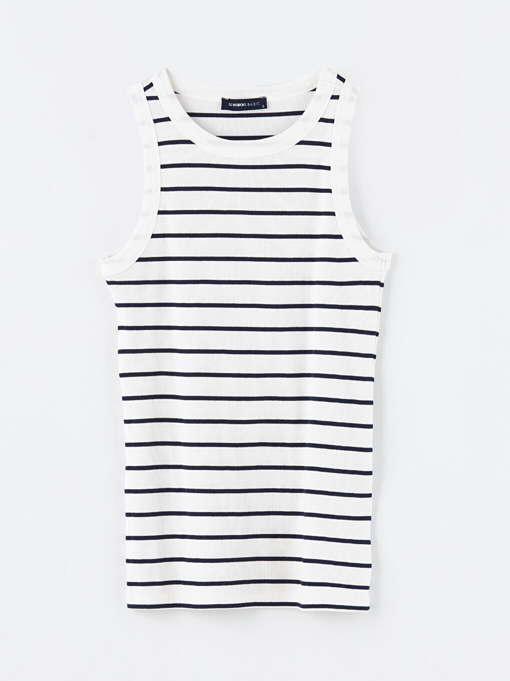 Crew Neck Striped Women's Tank Top-5