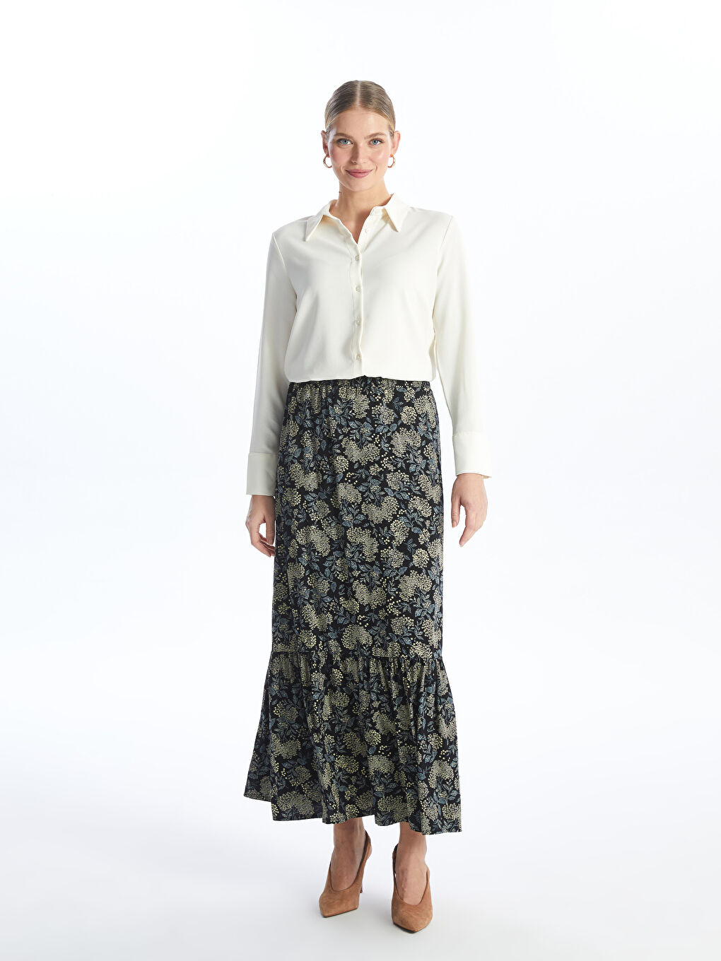 Elastic Waist Comfortable Pattern Patterned Skirt For Women -S4GB66Z8-LQJ