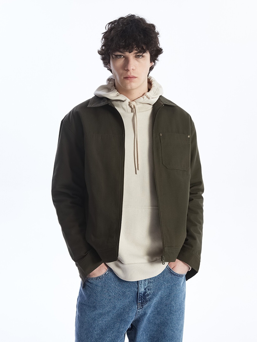 Regular Fit Jacket Neck Men's Coat