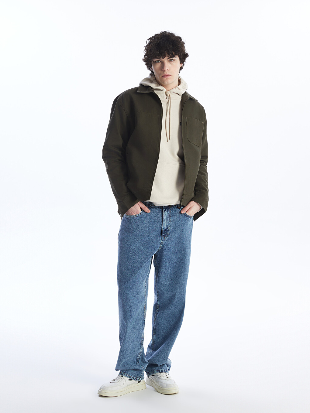 Regular Fit Jacket Neck Men's Coat-3