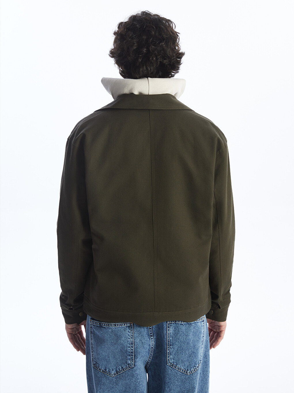 Regular Fit Jacket Neck Men's Coat-5