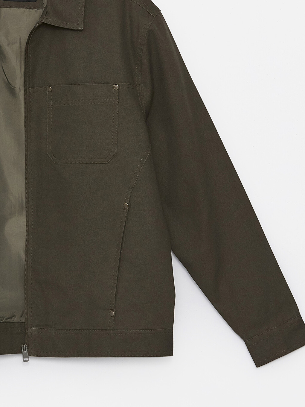 Regular Fit Jacket Neck Men's Coat-8