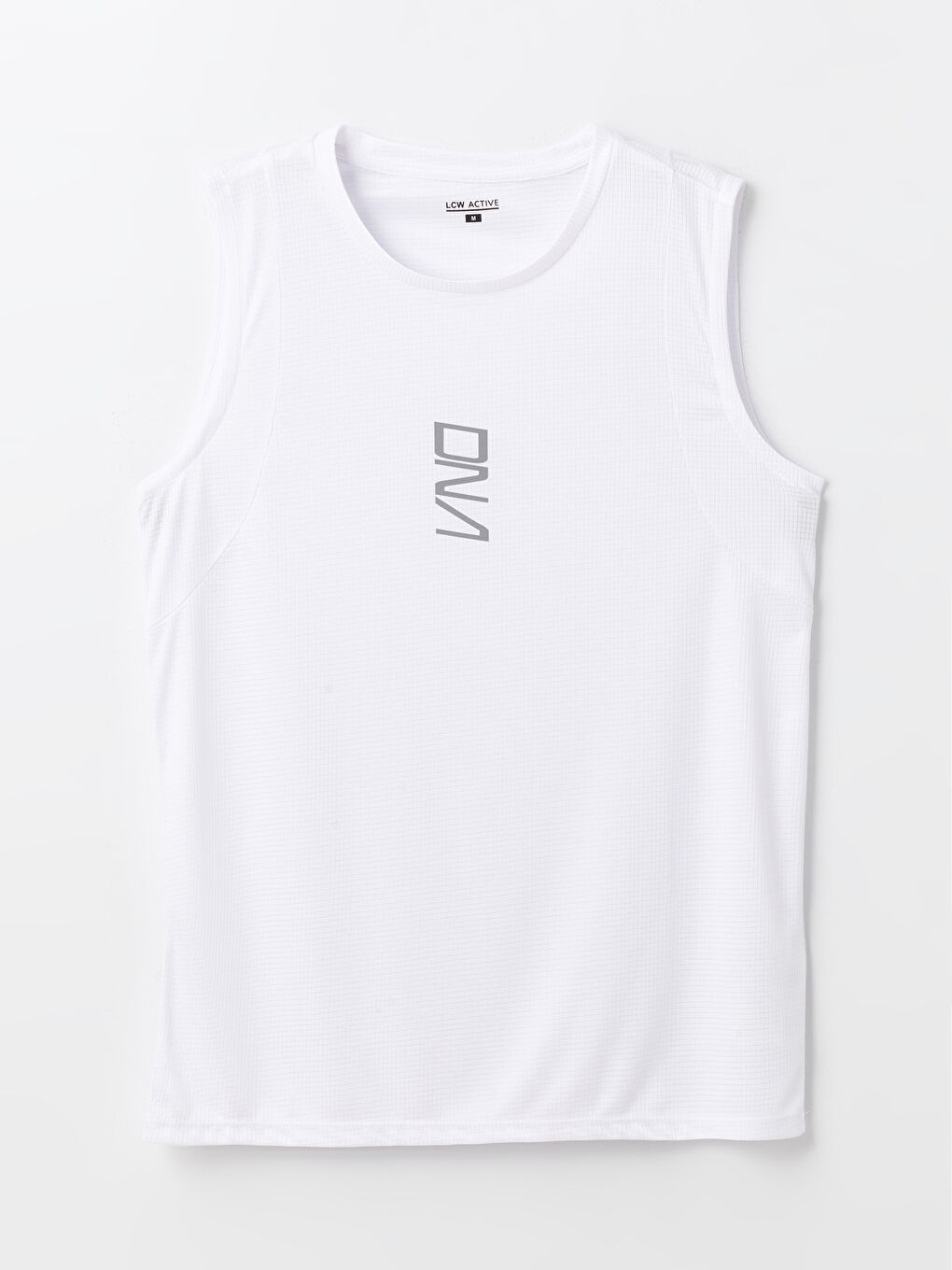 Beyaz Bisiklet Yaka Baskılı Erkek Kolsuz Tişört-5