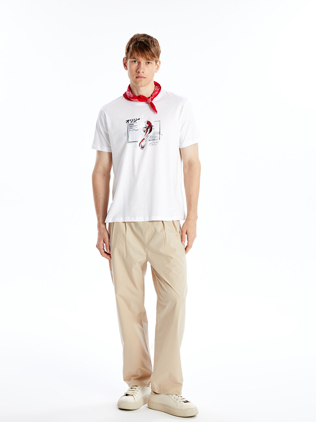 Crew Neck Short Sleeve Printed Combed Cotton Men's T-shirt-1