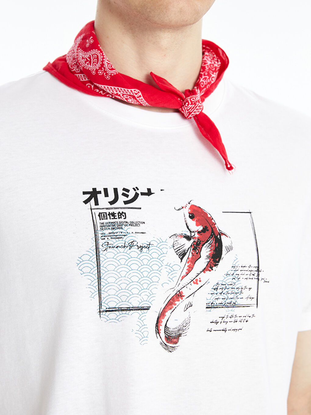 Crew Neck Short Sleeve Printed Combed Cotton Men's T-shirt-2