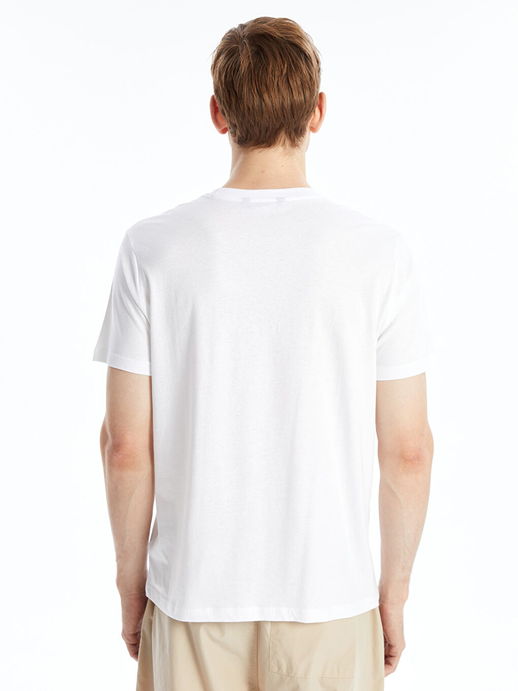 Crew Neck Short Sleeve Printed Combed Cotton Men's T-shirt-3