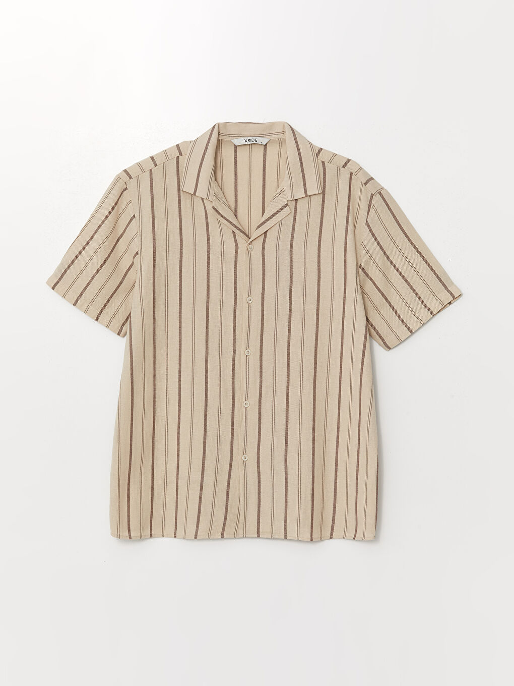 Regular Fit Short Sleeve Striped Poplin Men's Shirt -S4GC06Z8-LEW