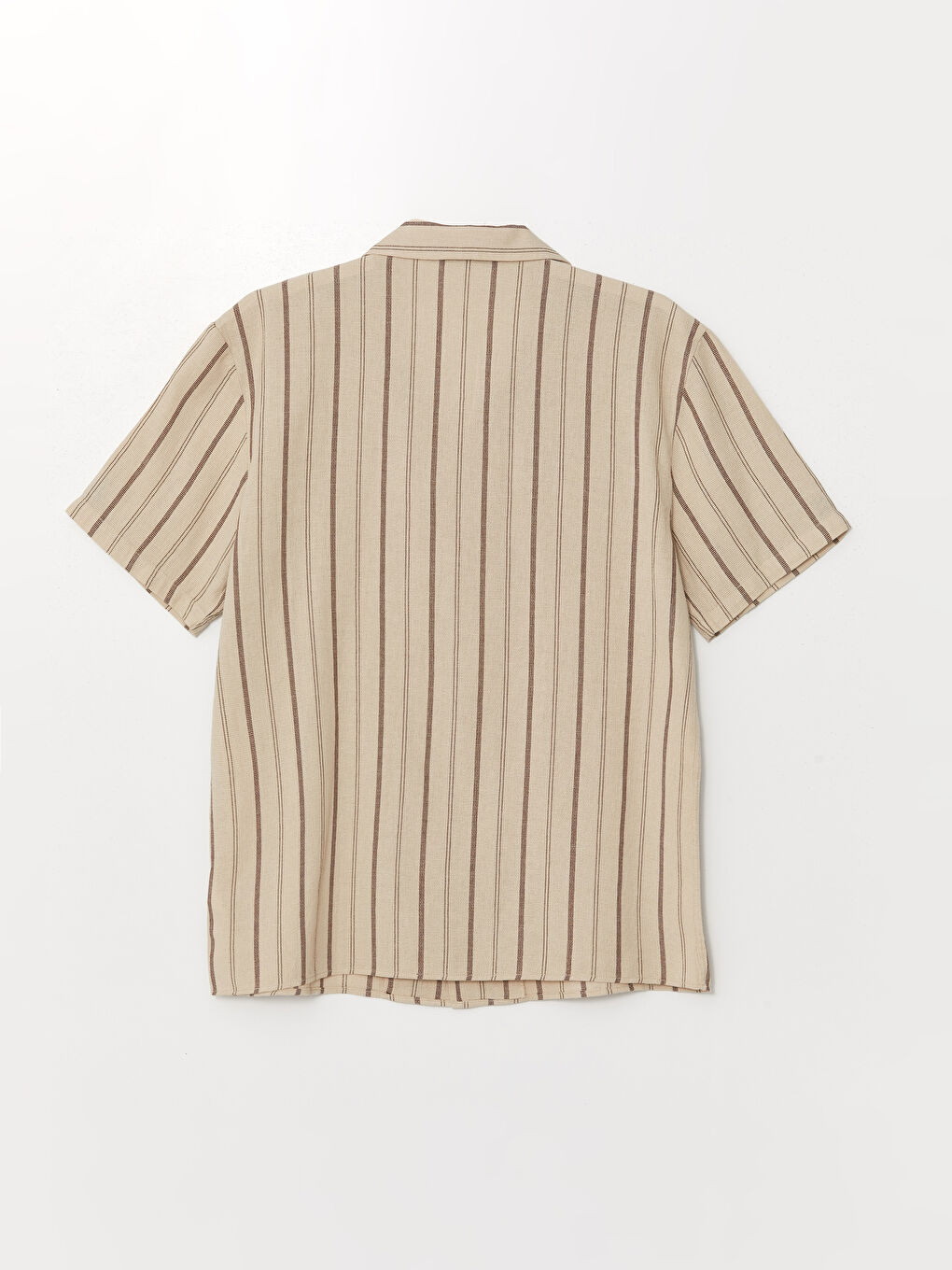 Regular Fit Short Sleeve Striped Poplin Men's Shirt -S4GC06Z8-LEW