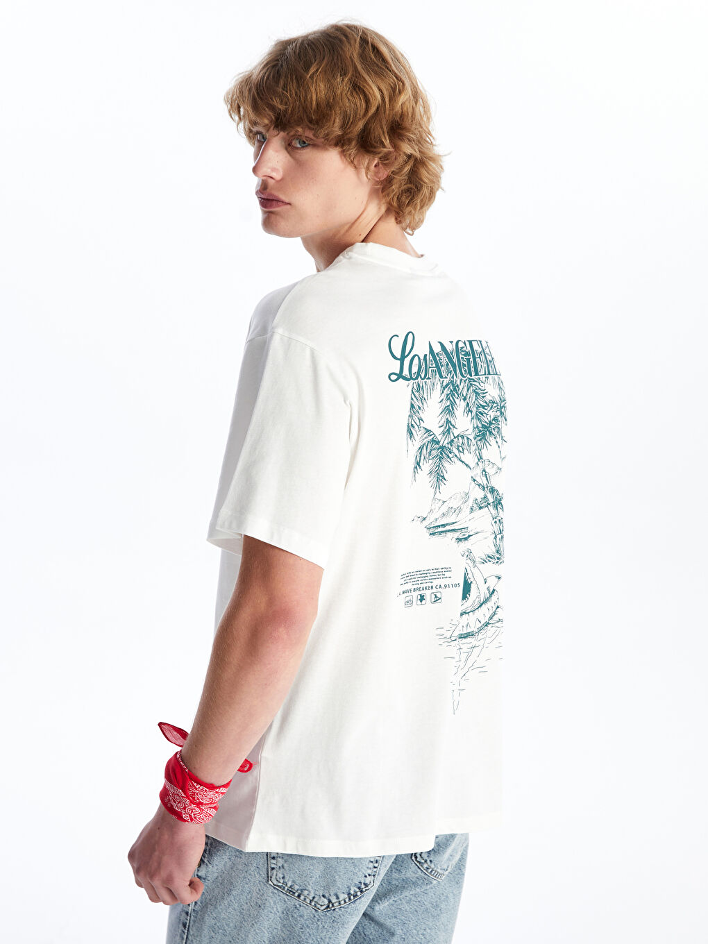 Crew Neck Short Sleeve Printed Combed Cotton Men's T-shirt -S4GC13Z8-R9J
