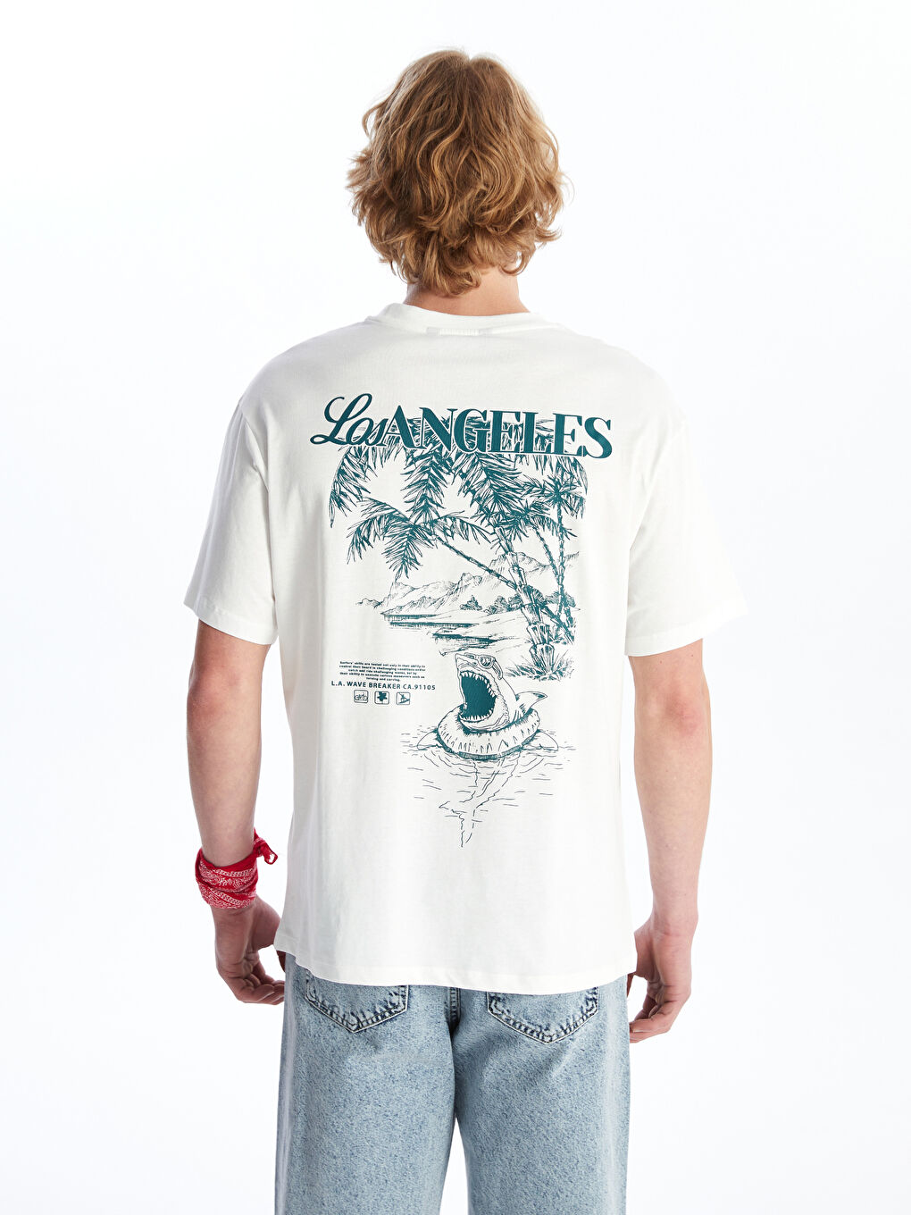 Crew Neck Short Sleeve Printed Combed Cotton Men's T-shirt -S4GC13Z8-R9J