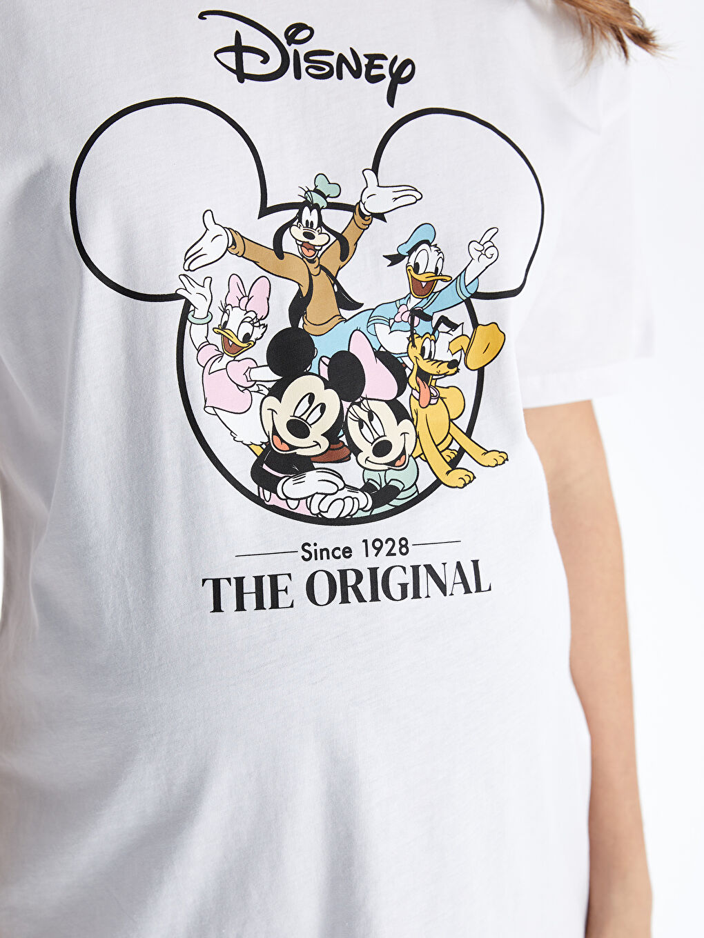 Crew Neck Mickey and Friends Printed Short Sleeve Oversize Maternity T-Shirt -S4GC17Z8-Q6K