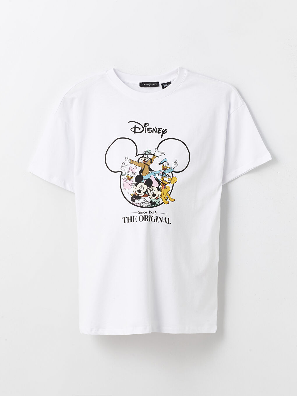 Crew Neck Mickey and Friends Printed Short Sleeve Oversize Maternity T-Shirt -S4GC17Z8-Q6K