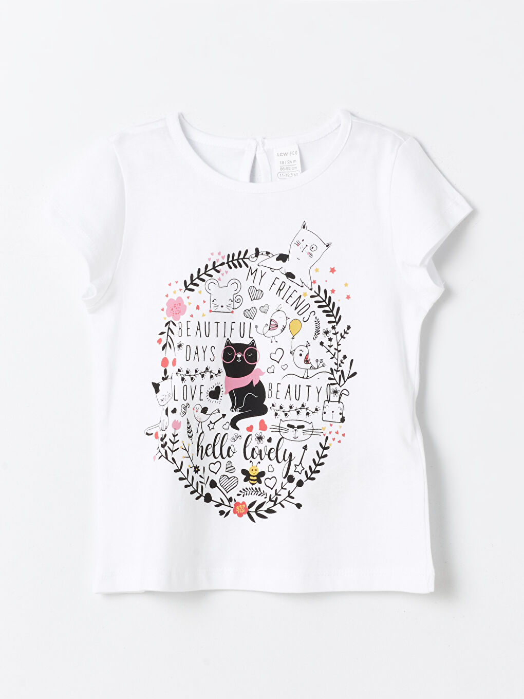 Okrugli izrez štampana majica i šorts za bebe devojčice - komplet od 2 dela-1