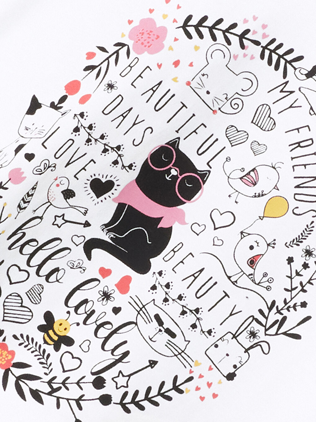 Okrugli izrez štampana majica i šorts za bebe devojčice - komplet od 2 dela-5