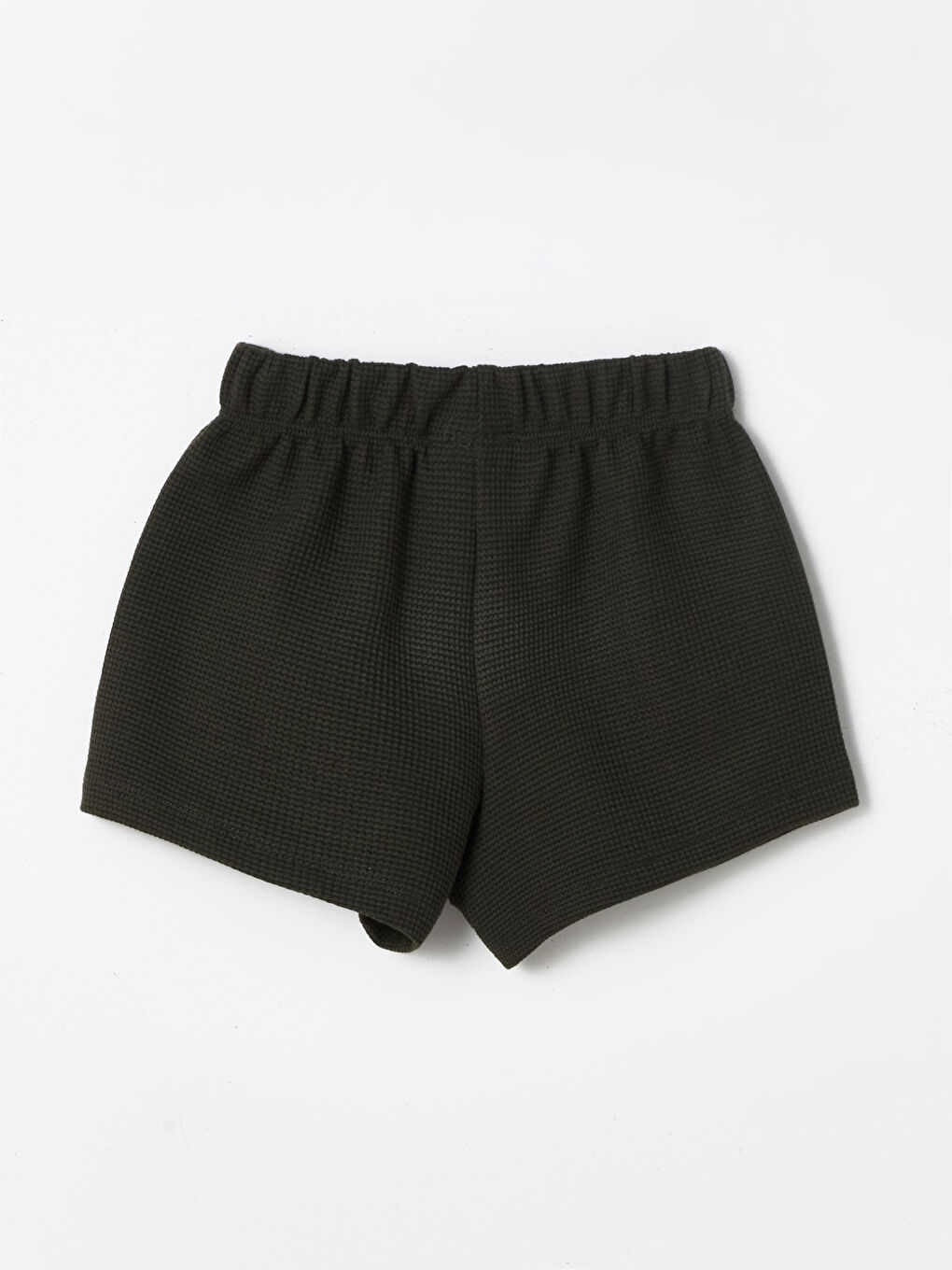 Haki Bisiklet Yaka Baskılı Kız Bebek Tişört ve Şort 2'li Takım-4