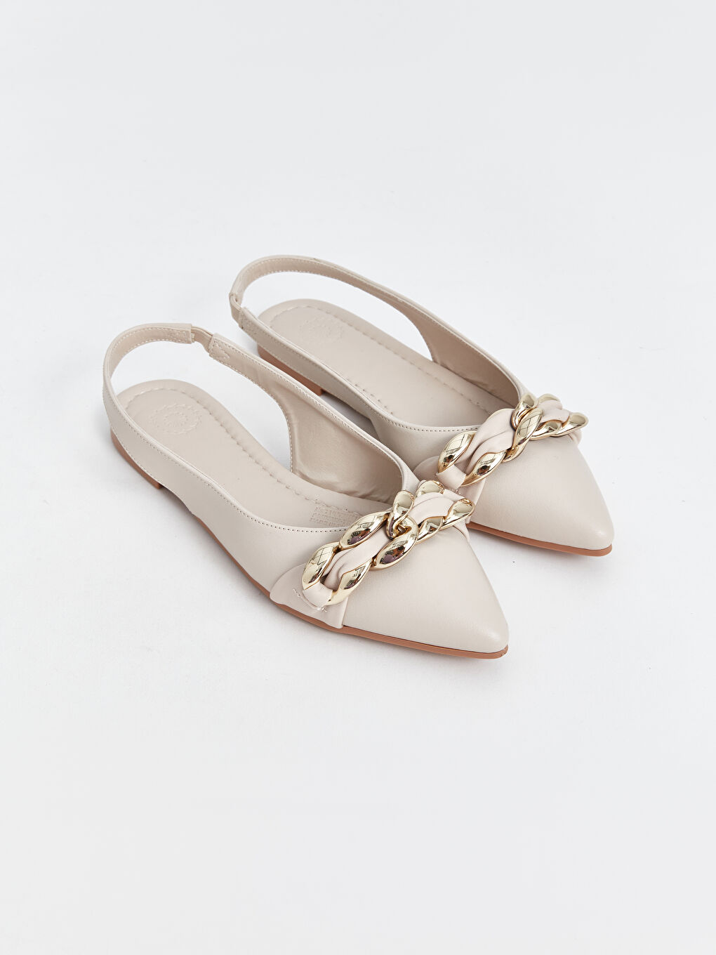 Chain Detailed Pointed Toe Women's Flats -S4GD52Z8-VJP