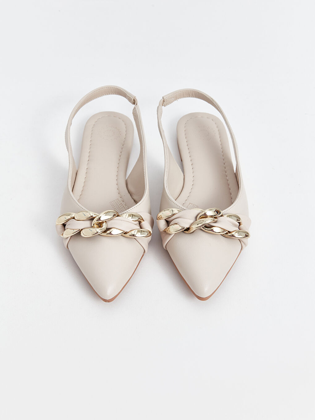 Chain Detailed Pointed Toe Women's Flats -S4GD52Z8-VJP