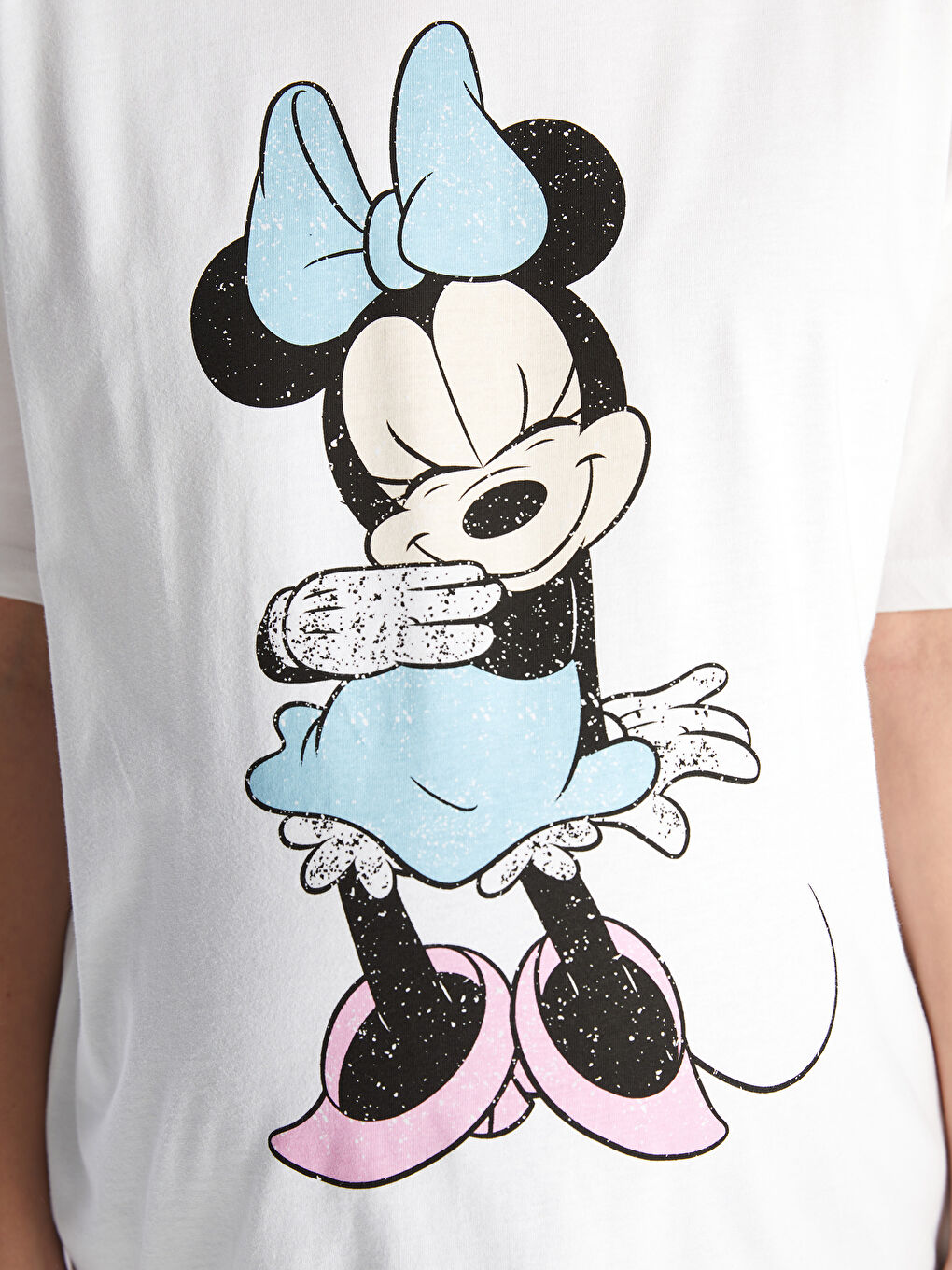 تیشێرت مندالبوون ئۆڤەرسایز چاپکراوی مینی ماوس یه‌خه‌ خڕ قۆڵ کورت-3