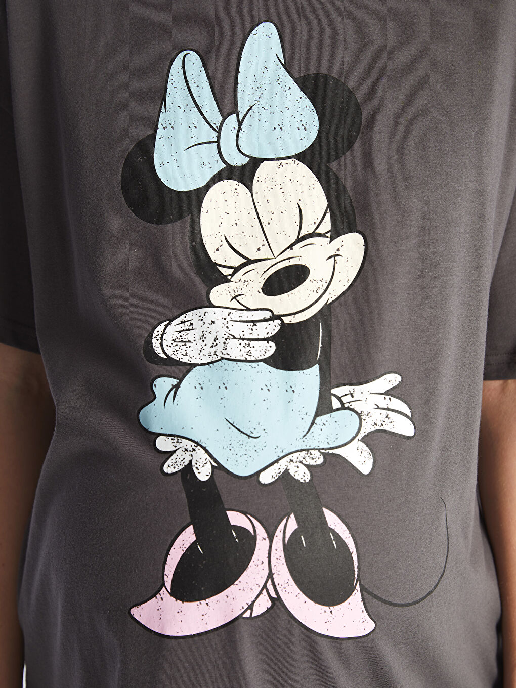 T-shirt de maternité surdimensionné à manches courtes imprimé Minnie Mouse à col rond-3