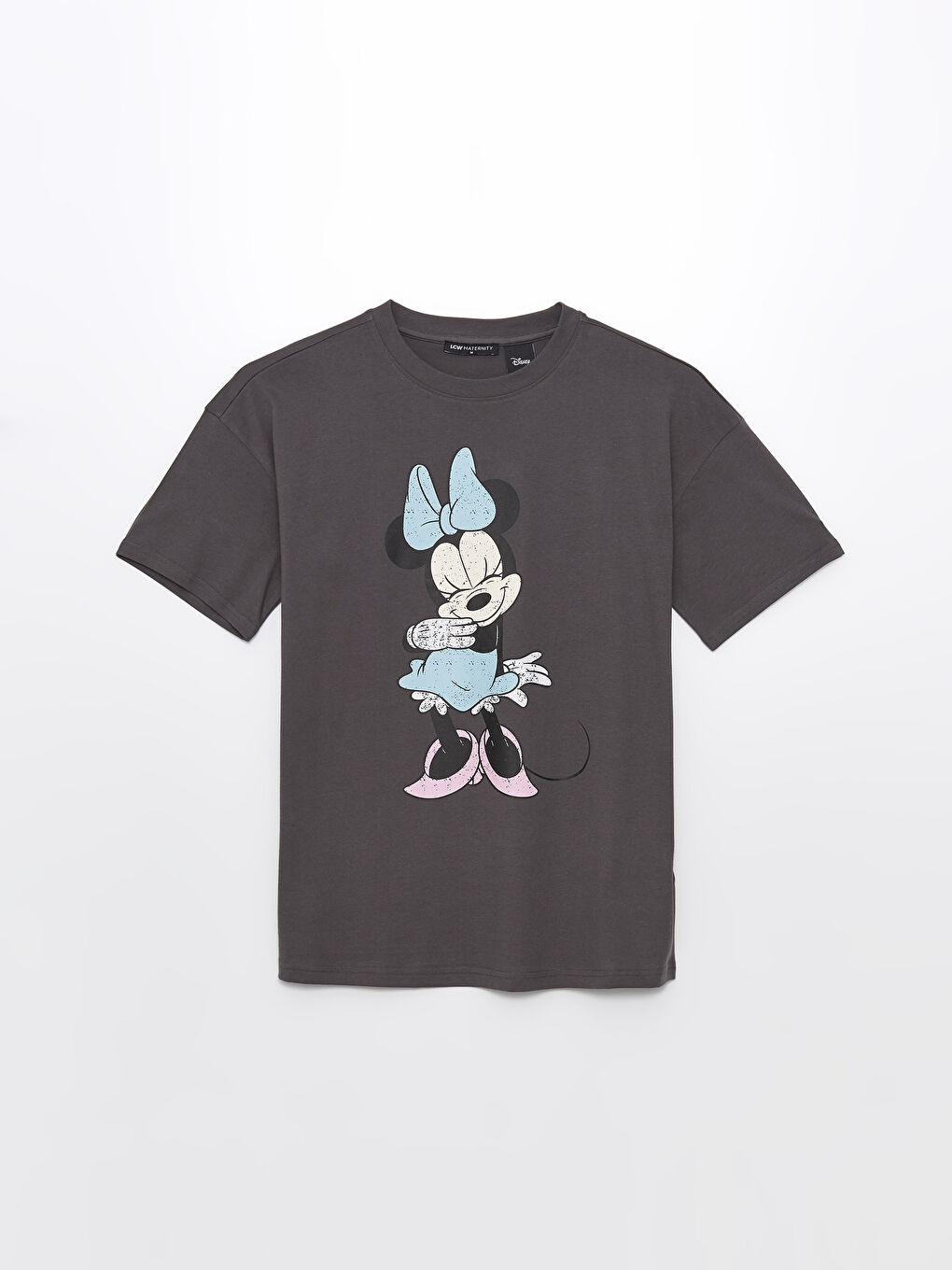 T-shirt de maternité surdimensionné à manches courtes imprimé Minnie Mouse à col rond-5