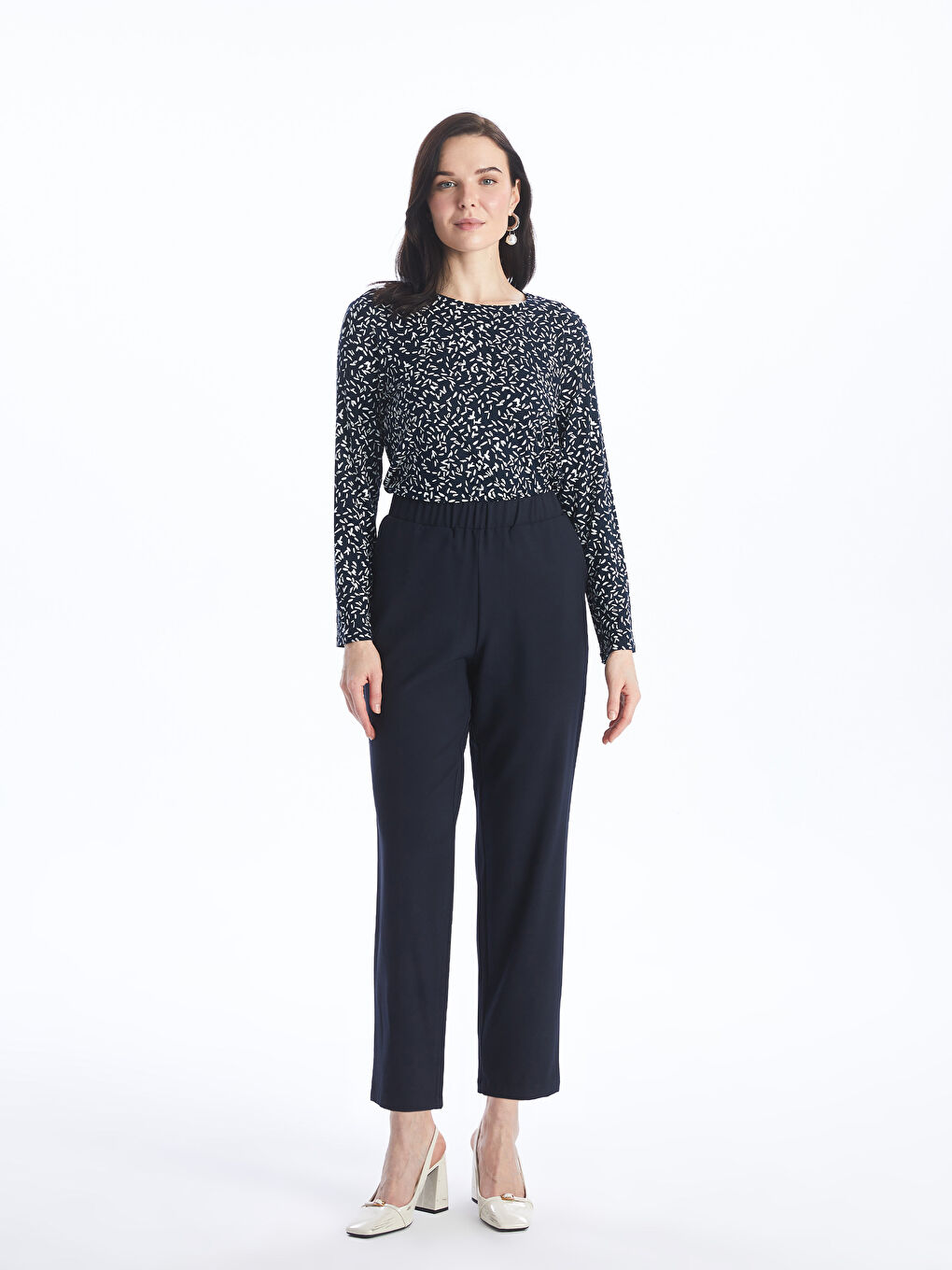 Elastic Waist Carrot Fit Women's Trousers -S4GD58Z8-E1J