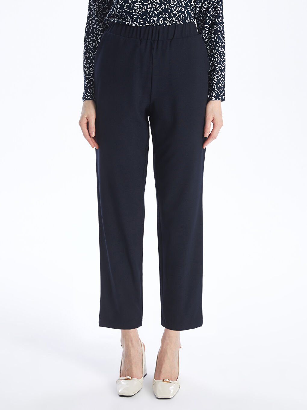 Elastic Waist Carrot Fit Women's Trousers -S4GD58Z8-E1J