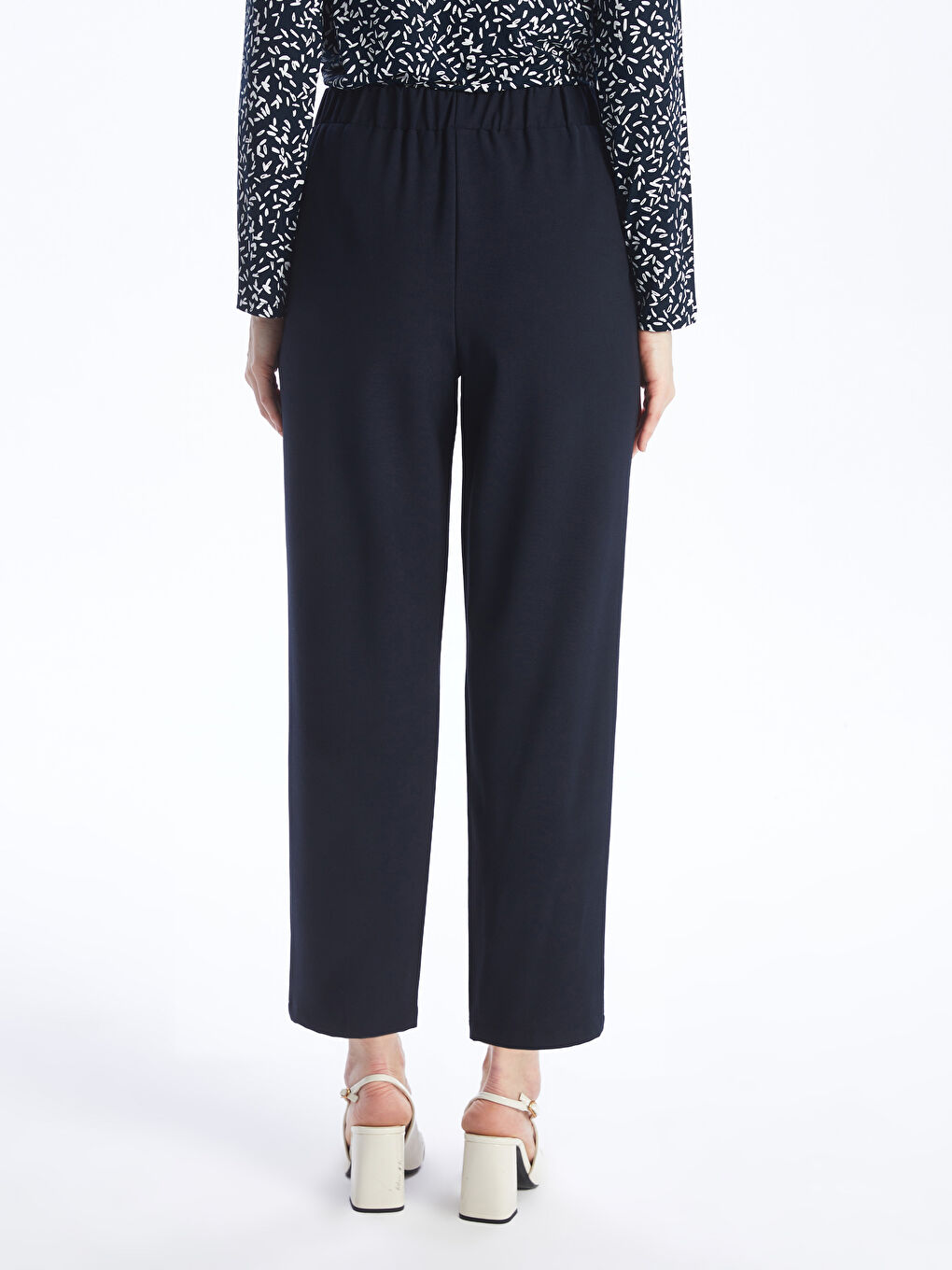 Elastic Waist Carrot Fit Women's Trousers -S4GD58Z8-E1J