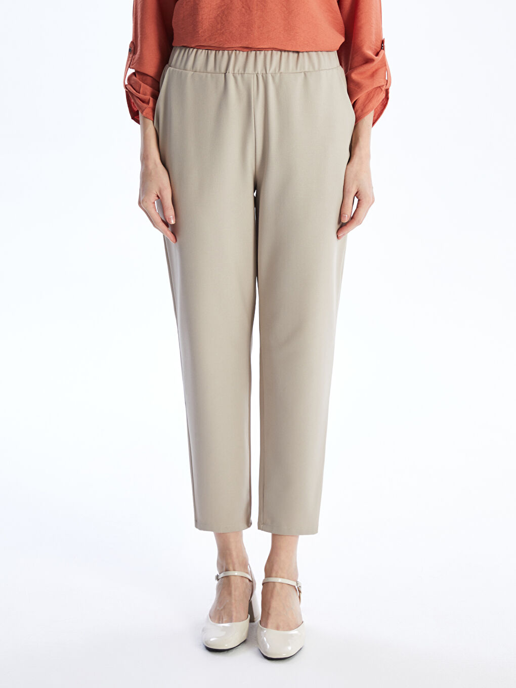 Carrot Cut Women Pants With Elastic Waist -S4GD58Z8-VZ6