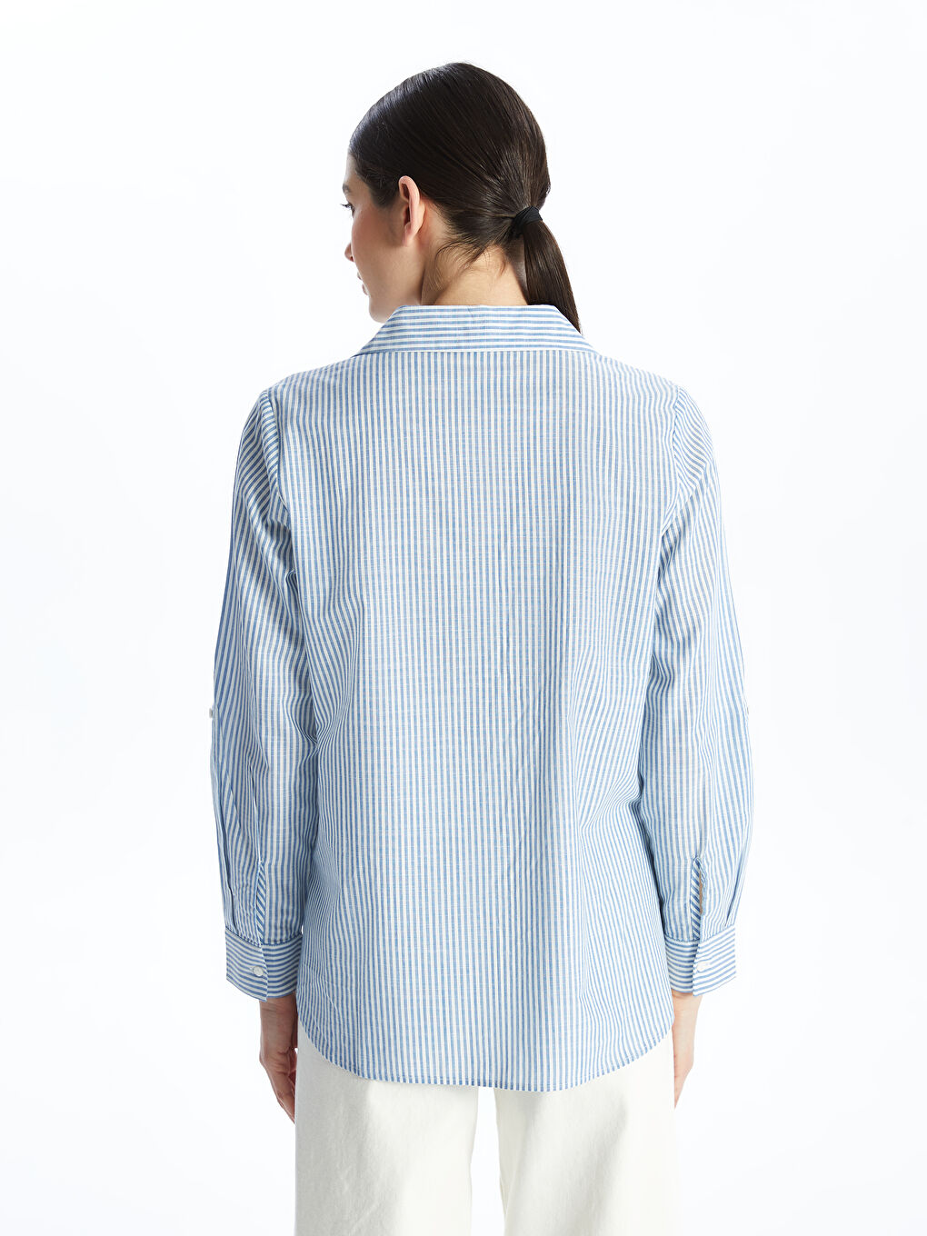 Striped Long Sleeve Women's Shirt -S4GD70Z8-LEN
