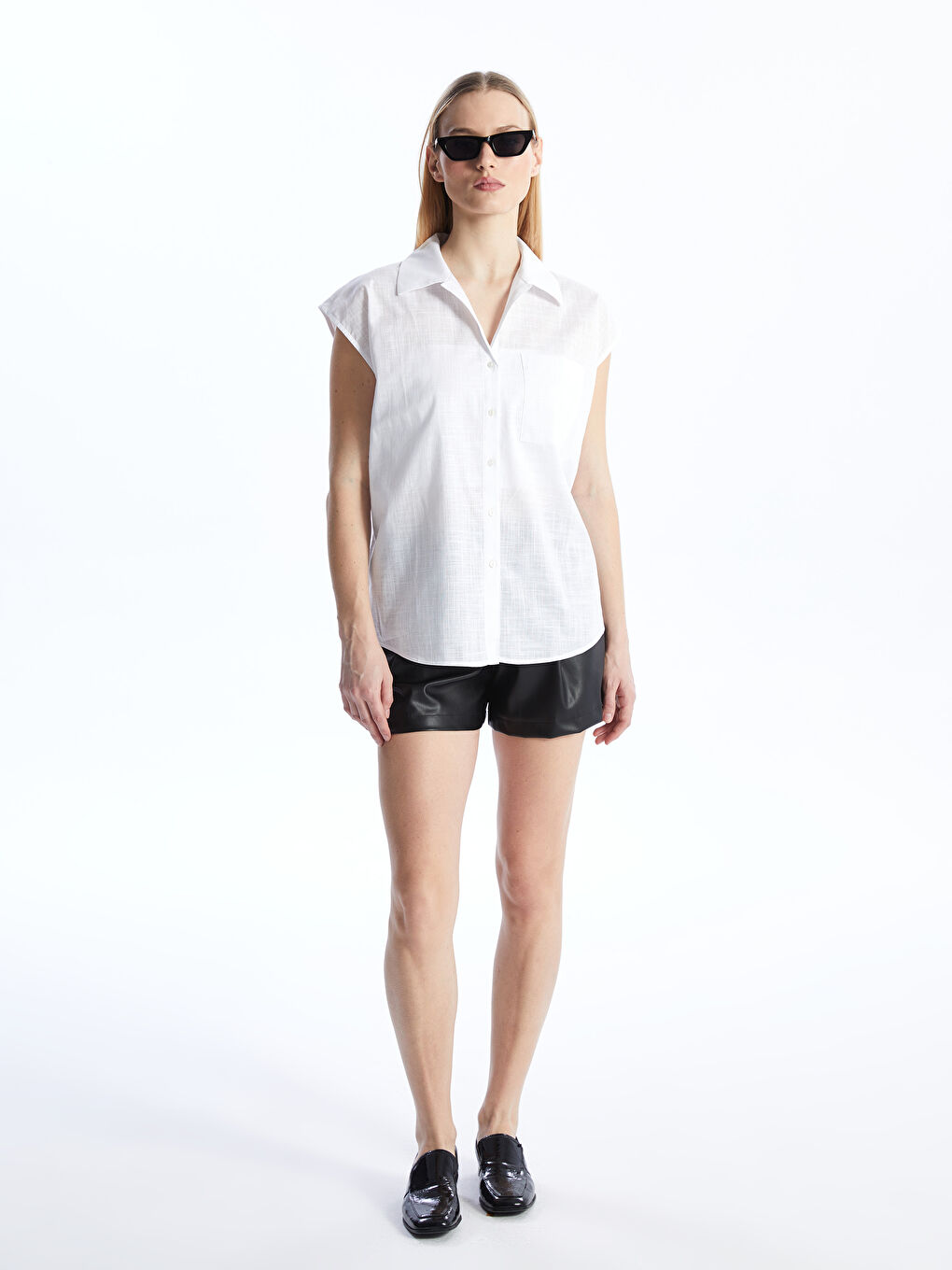 LC Waikiki Plain Short Sleeve Women's Shirt -S4GD72Z8-FEW