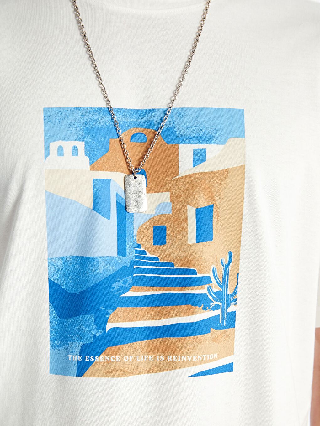 Crew Neck Short Sleeve Printed Combed Cotton Men's T-shirt -S4GE59Z8-R9J