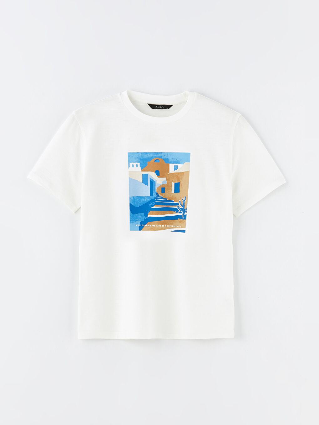 Crew Neck Short Sleeve Printed Combed Cotton Men's T-shirt -S4GE59Z8-R9J