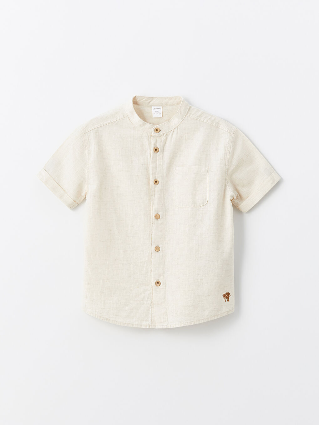 Grandad Collar Short Sleeve Baby Boy Shirt -S4GE89Z1-FRR