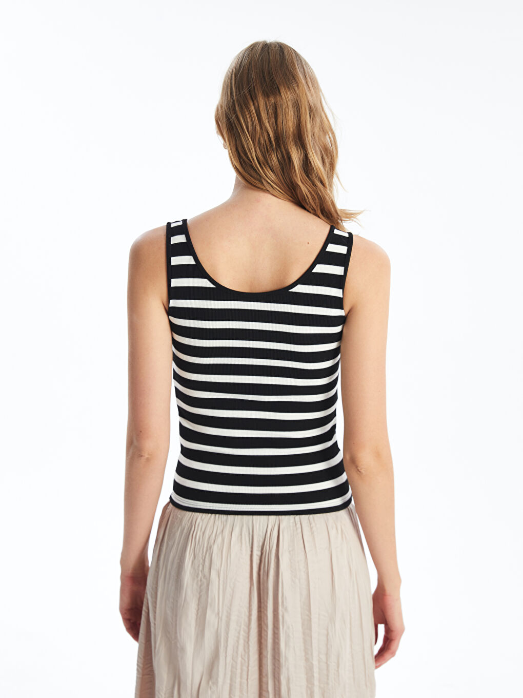 U Neck Striped Female Athlete -S4GE95Z8-LEG