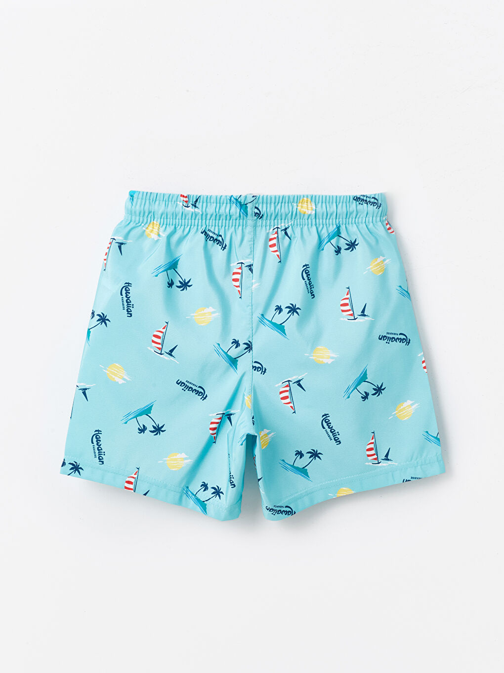 Turkuaz Beli Lastikli Erkek Çocuk Deniz Şortu-1