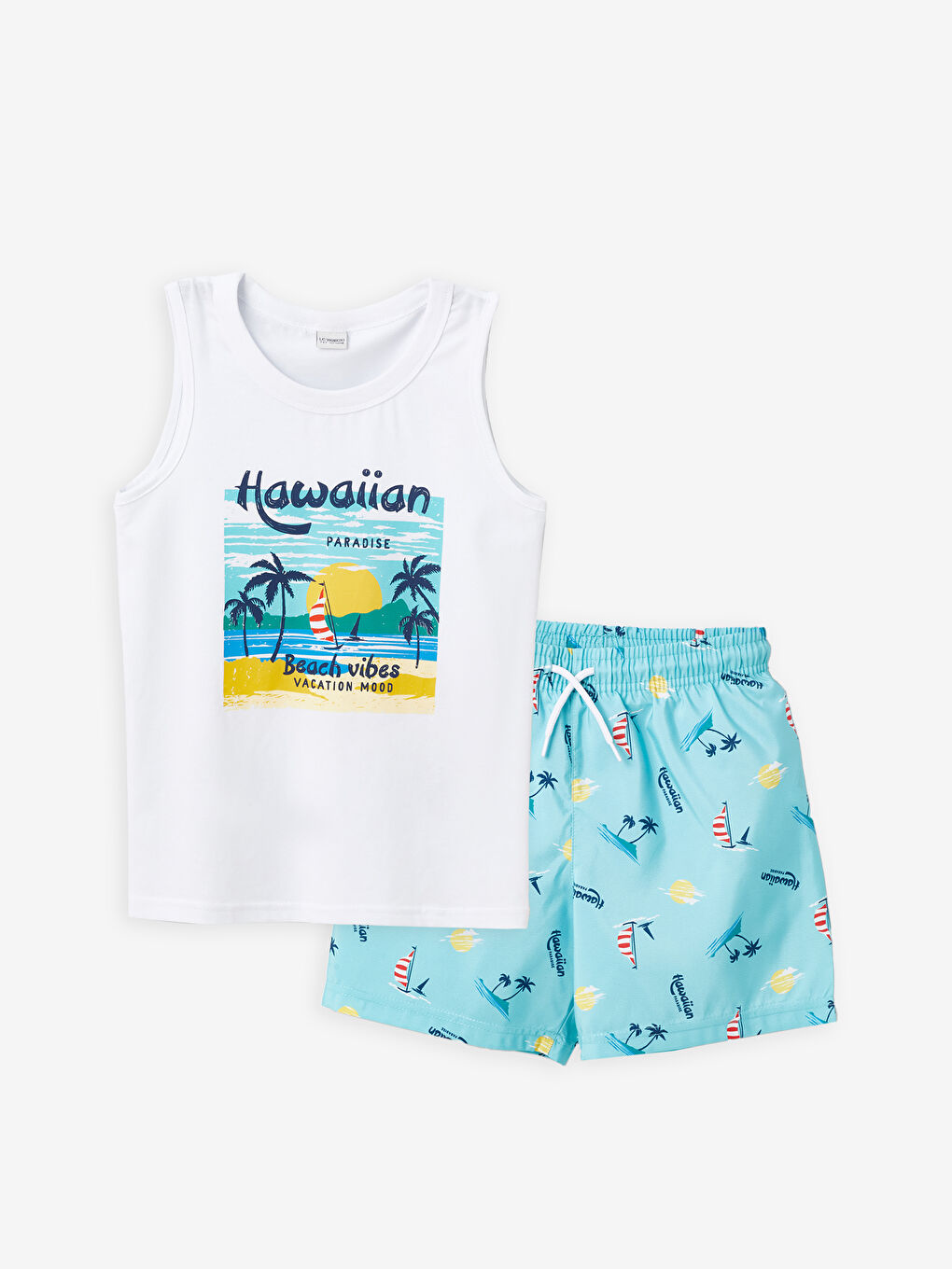 Crew Neck Boy Athlete and Marine Shorts -S4GF13Z4-LU0