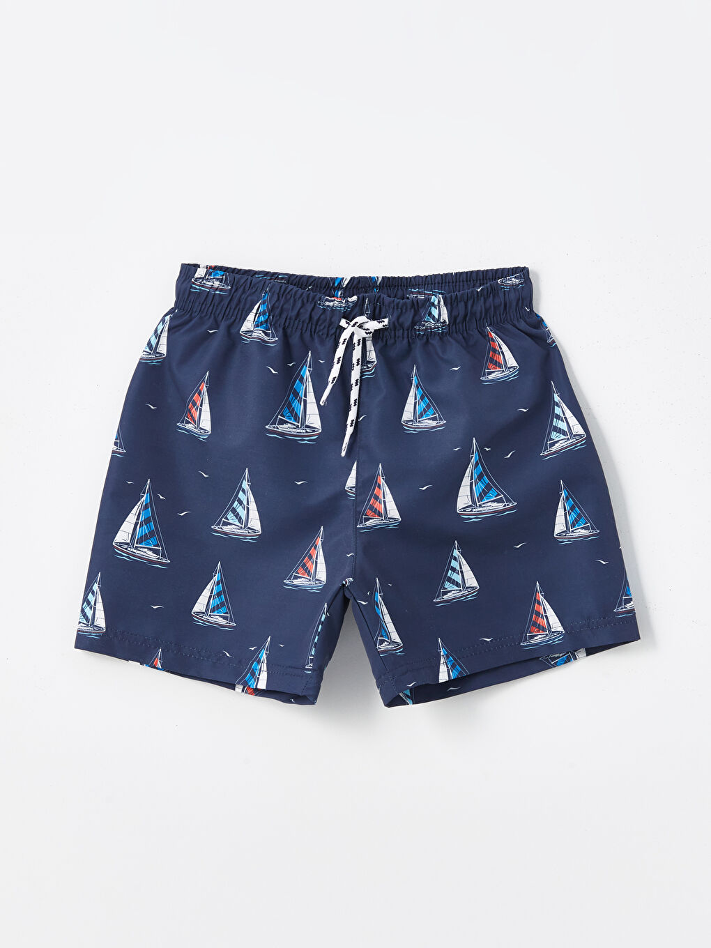 Lacivert Beli Lastikli Erkek Çocuk Deniz Şortu