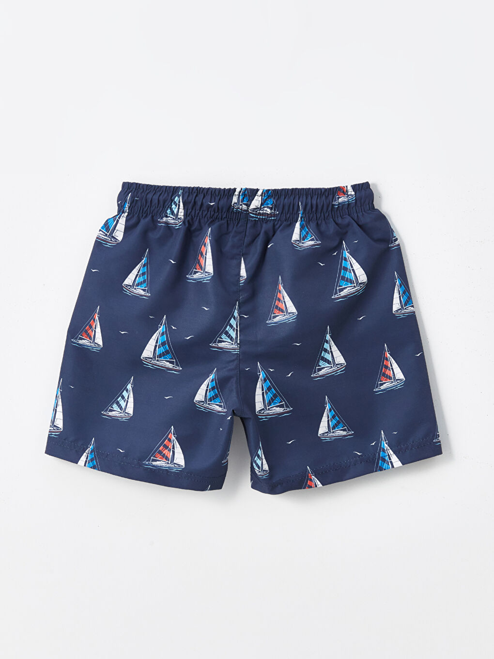 Lacivert Beli Lastikli Erkek Çocuk Deniz Şortu-1