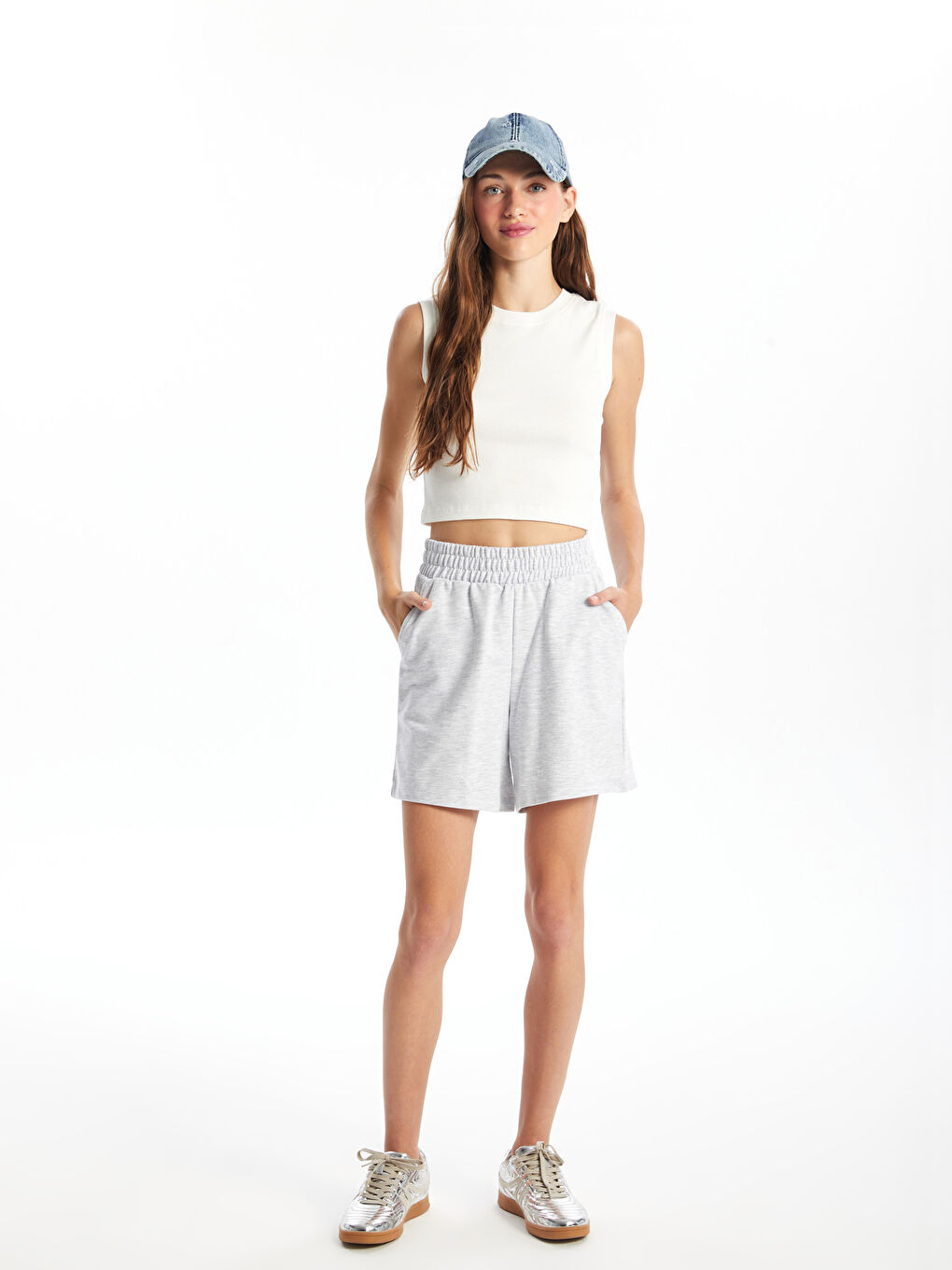 Women's Elastic Waist Regular Shorts -S4GF27Z8-CX7