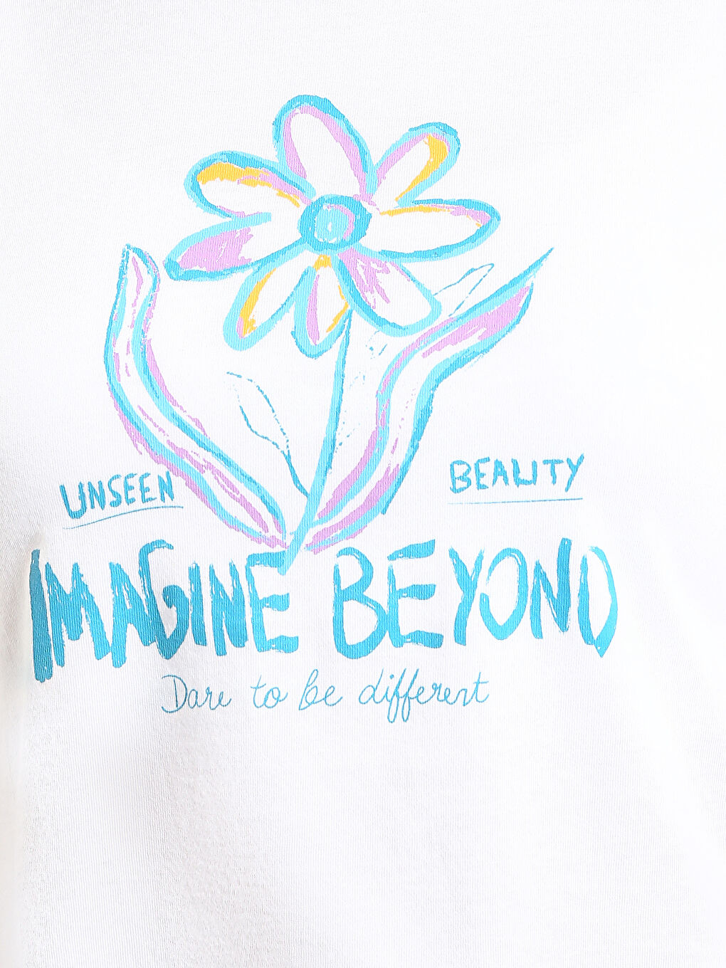 توب قصير مطبوع بياقة دائرية وكم قصير للسيدات XSIDE-4