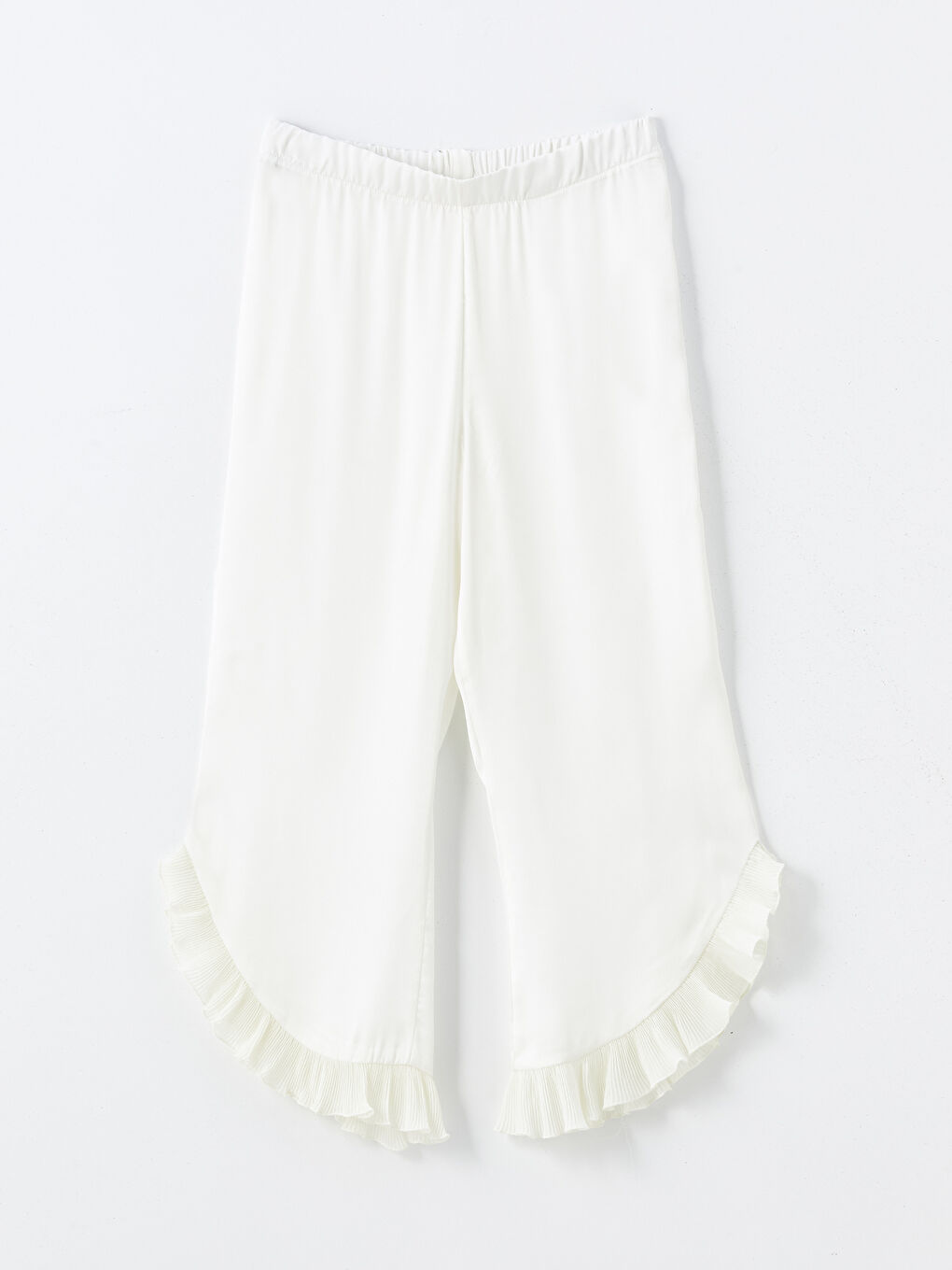 Ekru Beli Lastikli Kadın Kapri Pijama Altı