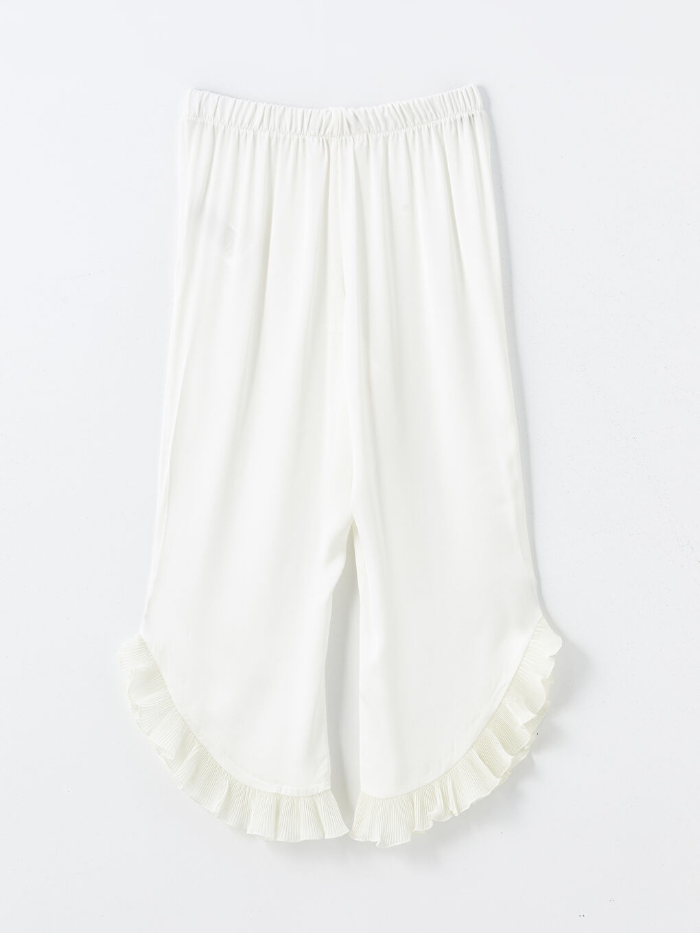 Ekru Beli Lastikli Kadın Kapri Pijama Altı-1
