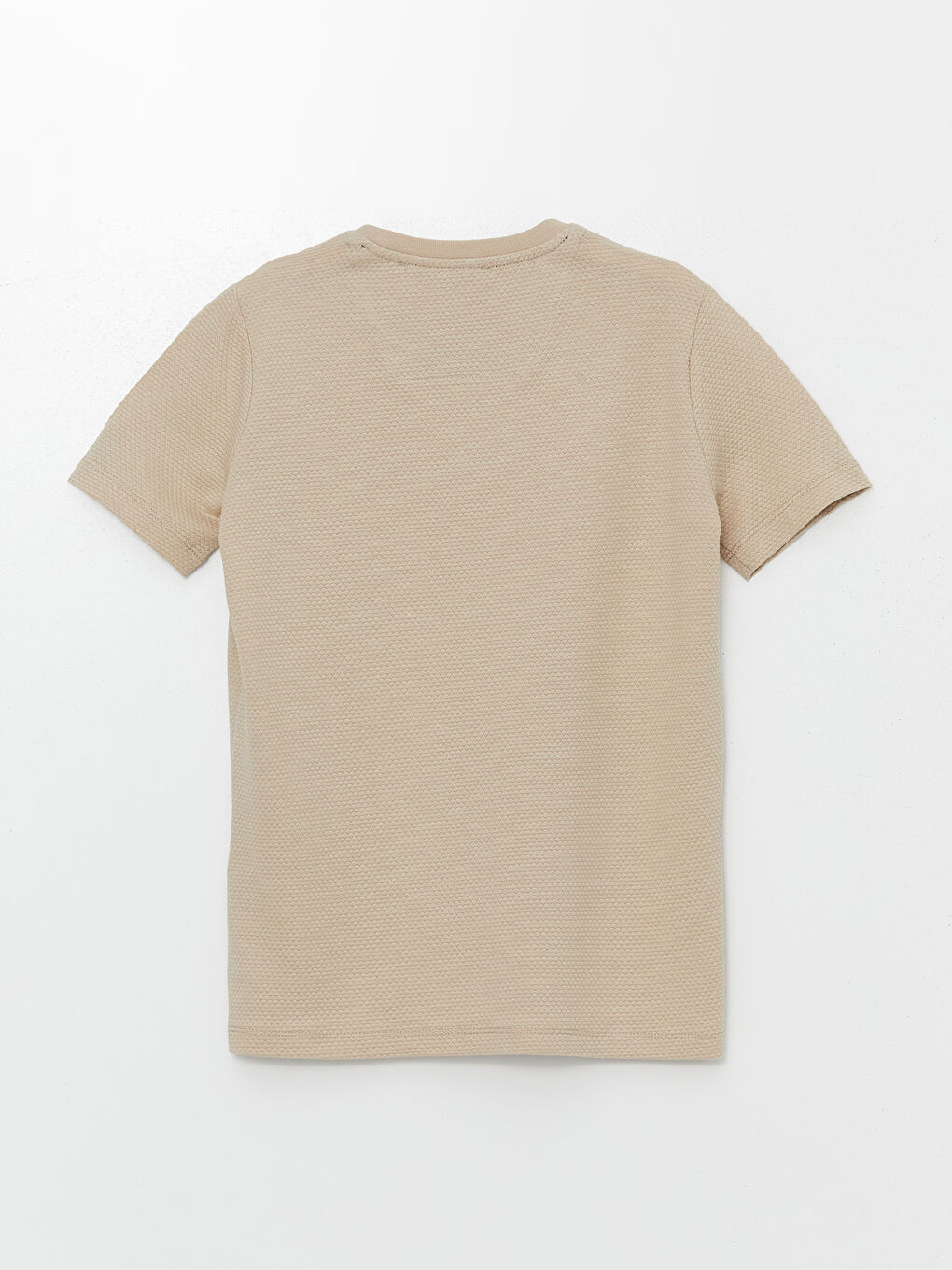 Bej Bisiklet Yaka Kısa Kollu Erkek Çocuk Tişört-1