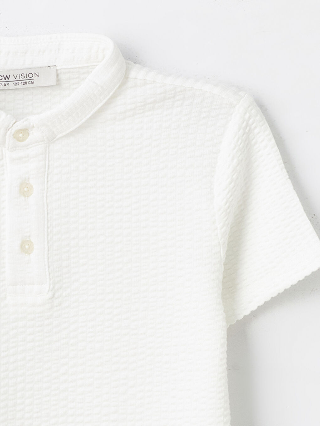 Ekru Polo Yaka Basic Kısa Kollu Erkek Çocuk Tişört-1